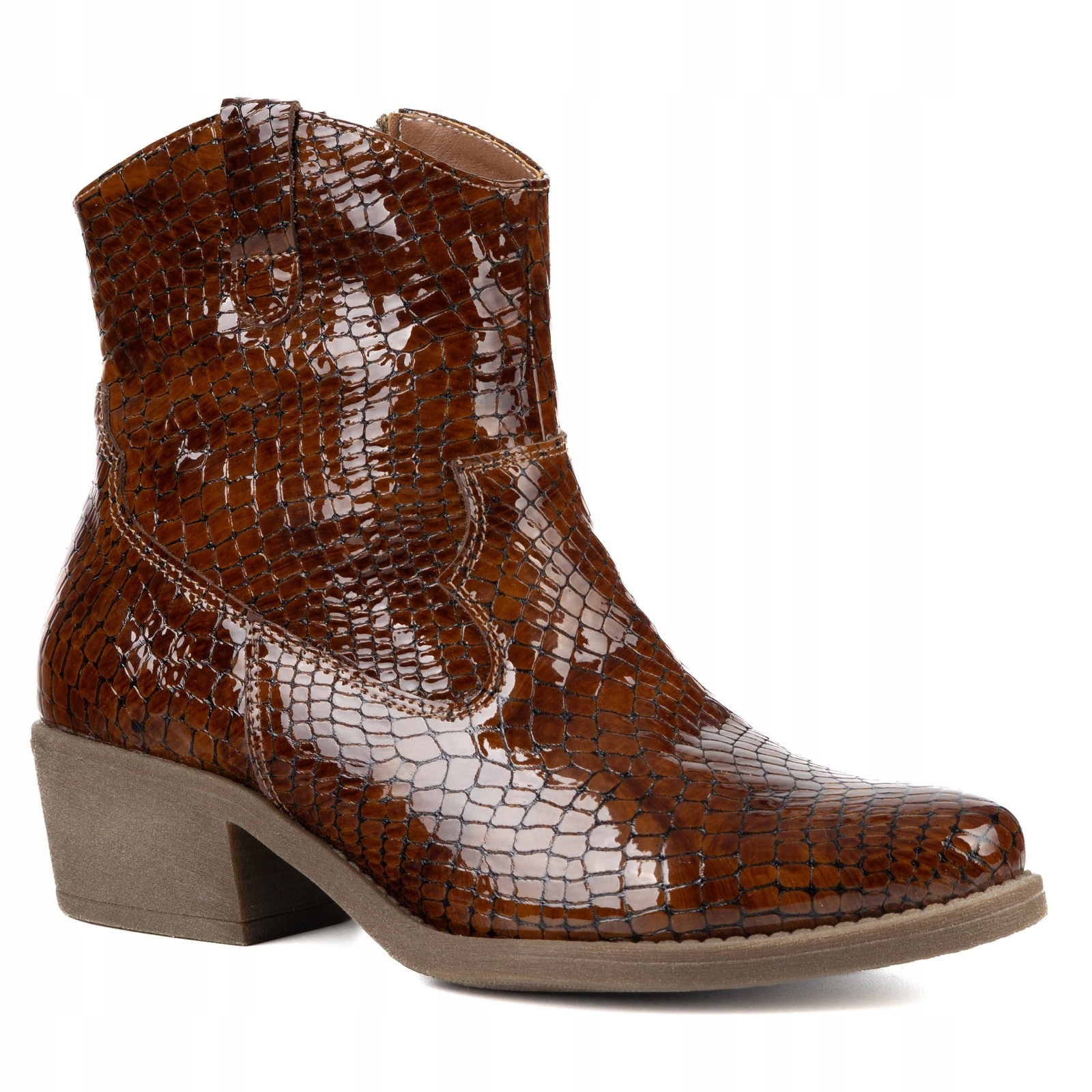 Dámské kotníkové boty Olivier Dakota – lisovaná kůže snake print premium 36