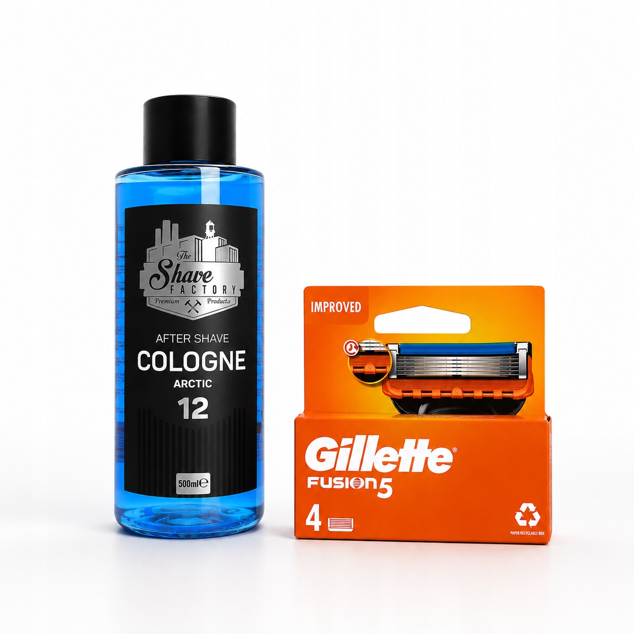 Sada na holení Gillette Fusion5 Fusion s vyměnitelnými břity 4 ks a vodou 500 ml