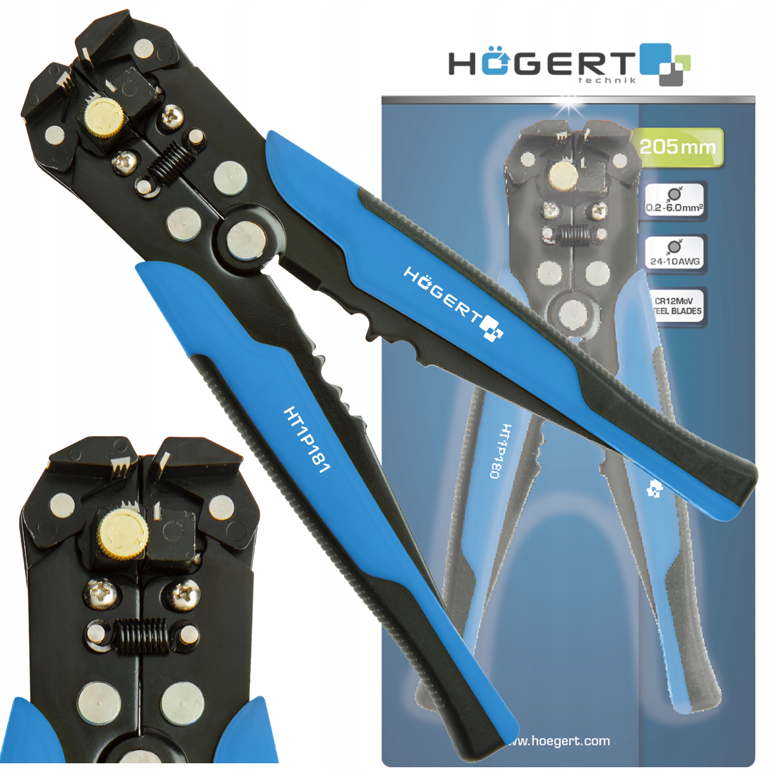 AUTOMATYCZNE SZCZYPCE DO ŚCIĄGANIA IZLOACJI 0.2 - 6.0 mm2 HOGERT HT1P181