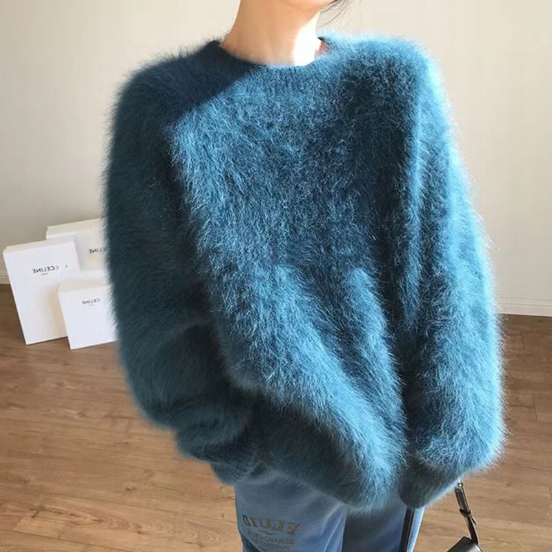 damski, gruby, luźny sweter zimowy