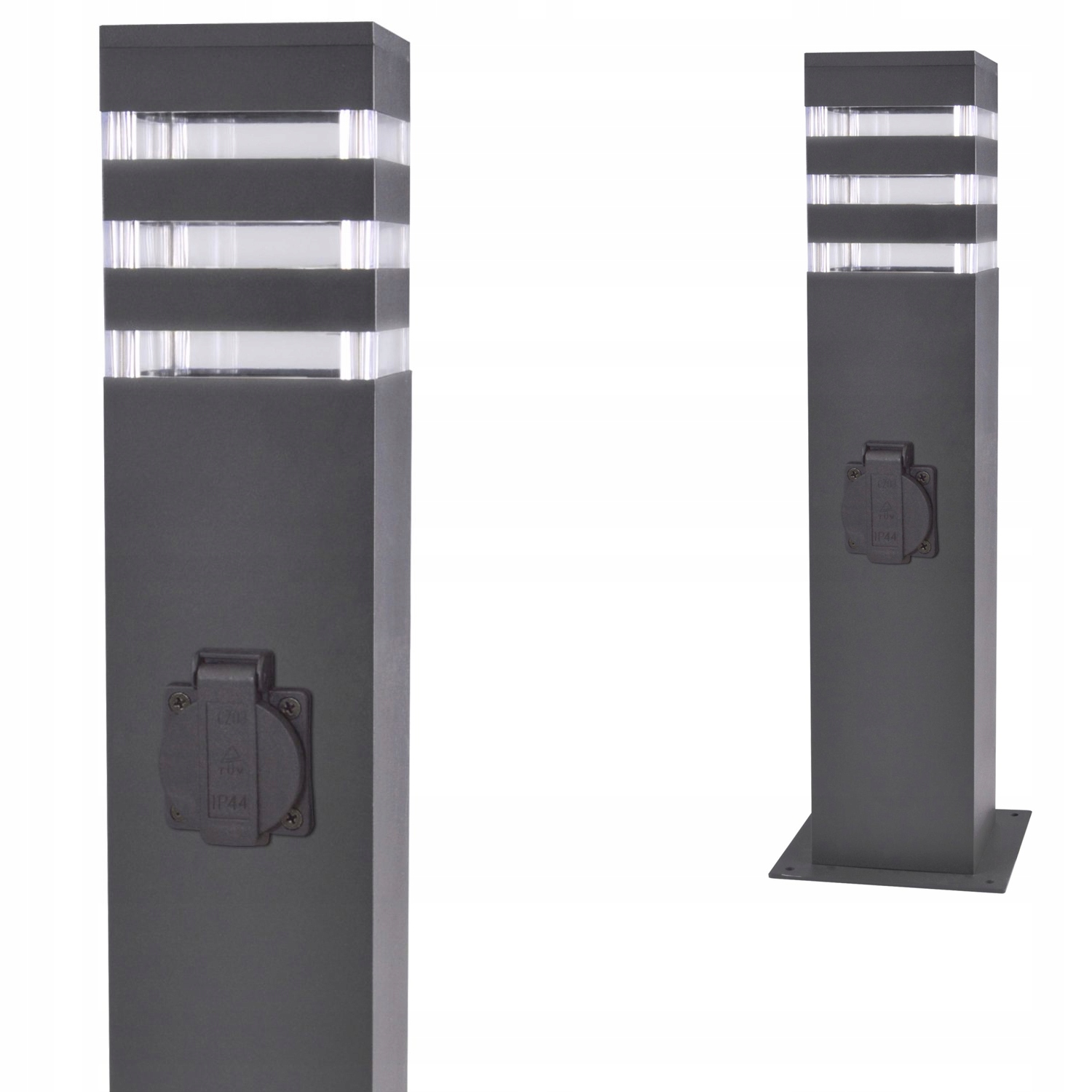 Lampa zewnętrzna Teksas stojąca 44cm z gniazdem~230V E27 grafitowa Goldlux