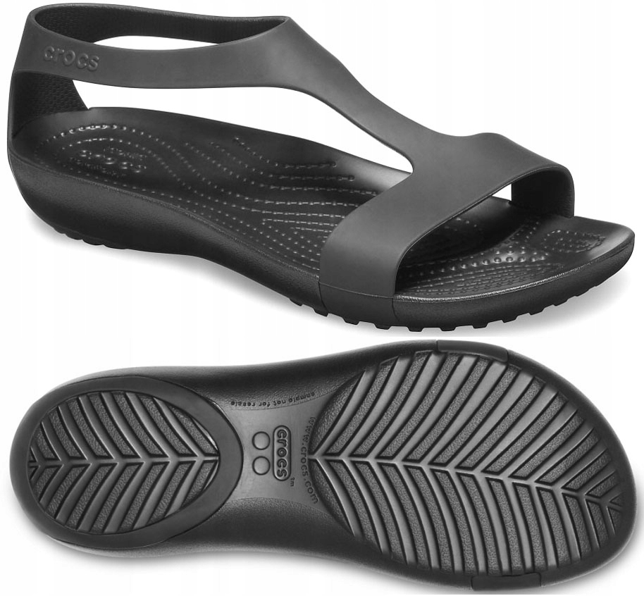 SANDAŁY DAMSKIE CROCS SERENA KLAPKI CZARNE SEXI BLACK 2025 ROZMIAR 36.5