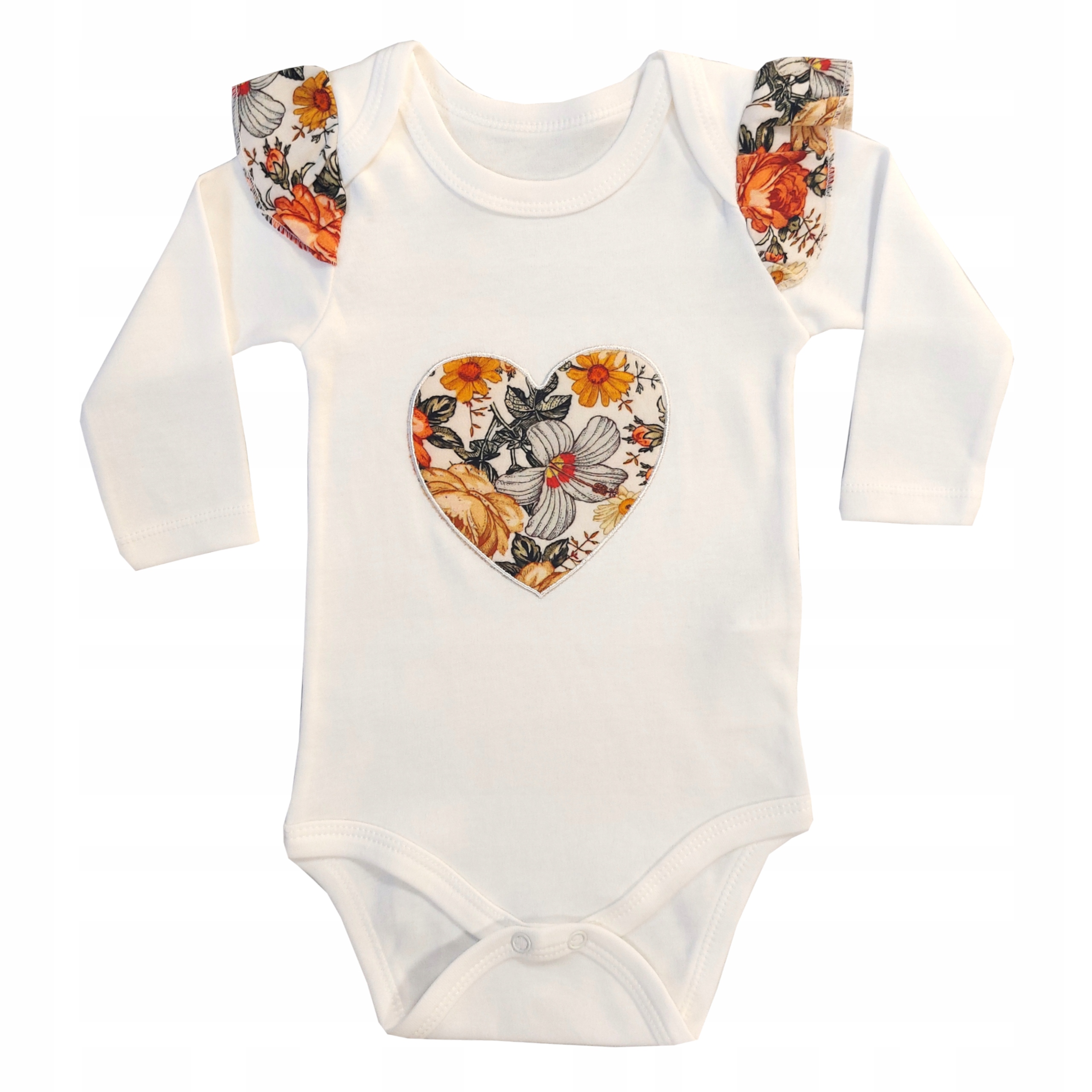

Body 80 długi rękaw bawełna 9-12 m kwiaty