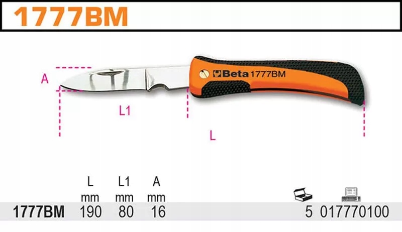 Nóż składany ostrze ze stali nierdz Beta 1777BM Marka Beta
