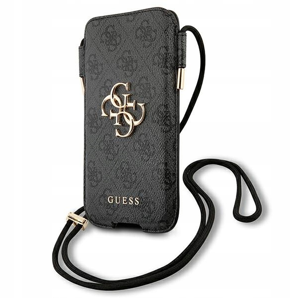 Guess Taška na telefón GUHCP12L4GPSGR6,7" šedá/grey 4G Metal Logo