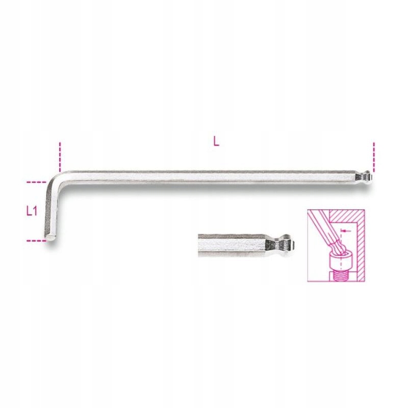 KLUCZ TRZPIENIOWY INBUS IMBUS 8 Z KULKĄ DŁUGI BETA Kod producenta 96LBP/8