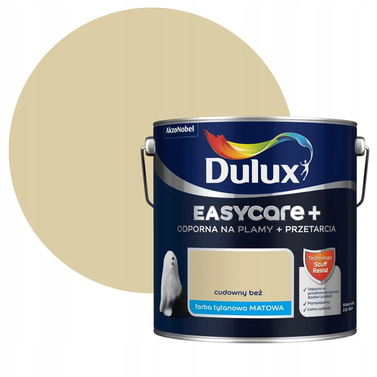 Dulux EasyCare Plus Barva Odolná Proti Drhnutí Úžasná béžová 2,5L