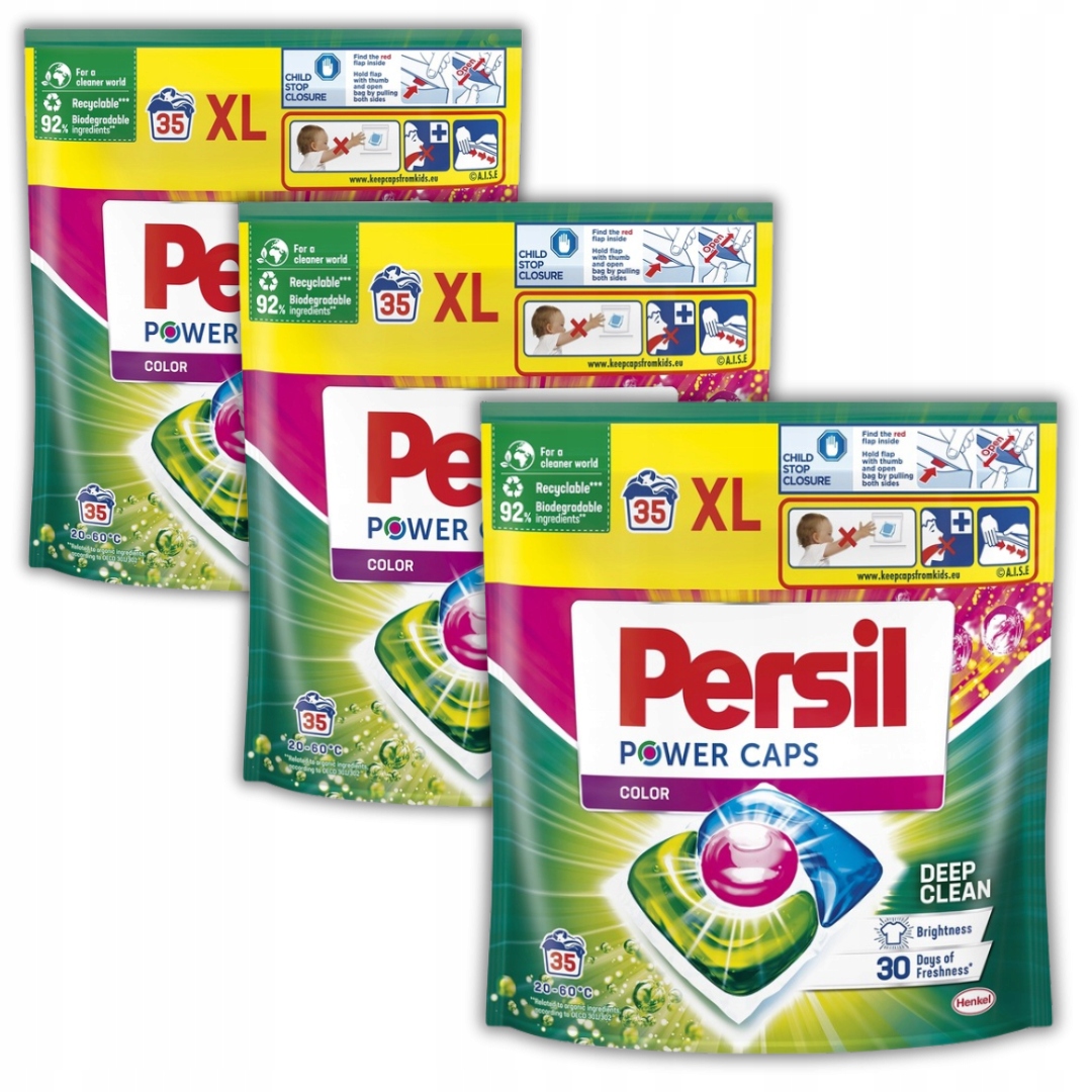 Levně Persil Power Caps Kapsle na praní barvy Sada 105 ks