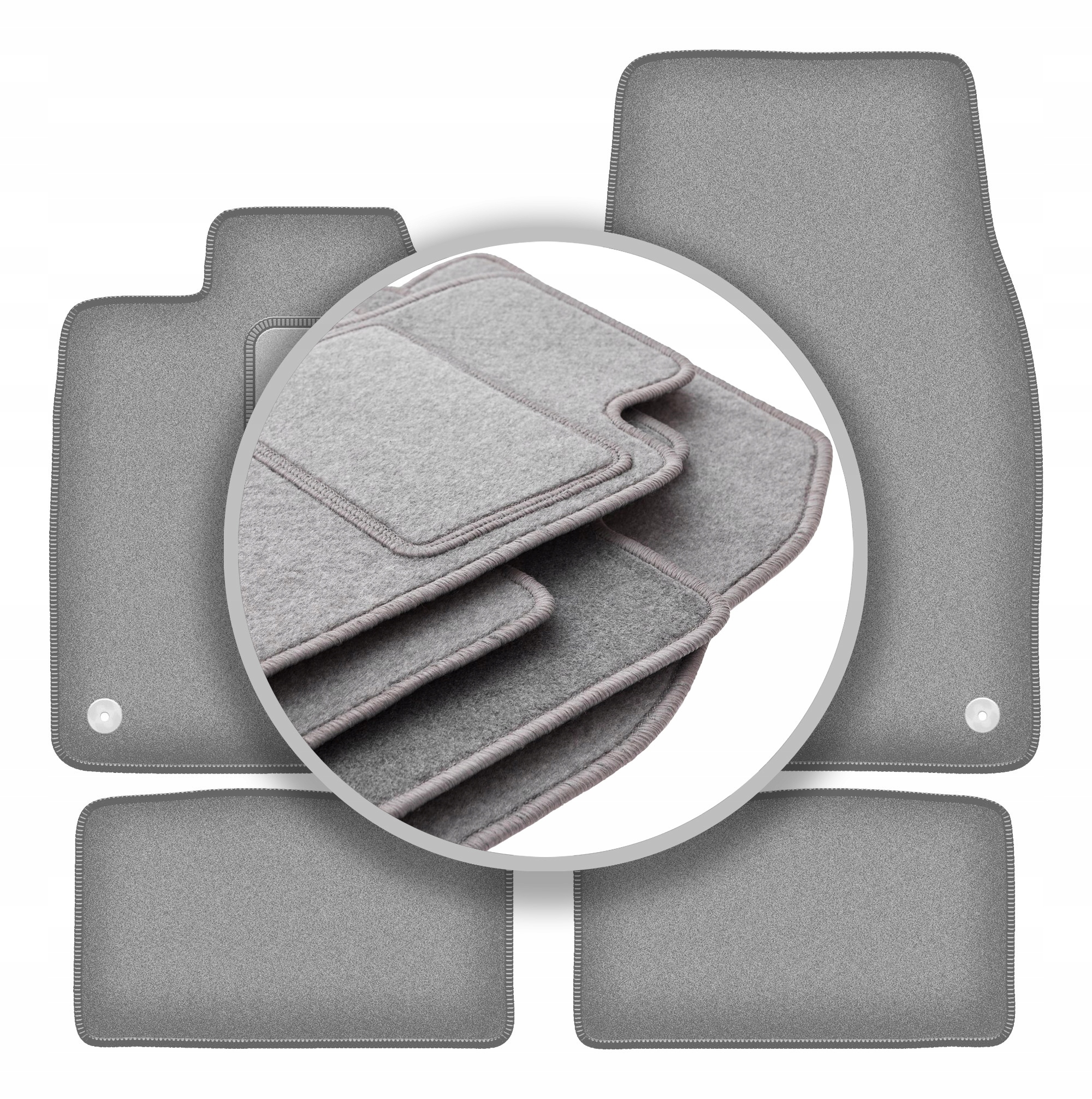 Velurové koberce Oslo šedé pro: Audi e-Tron Gt sedan 2020-