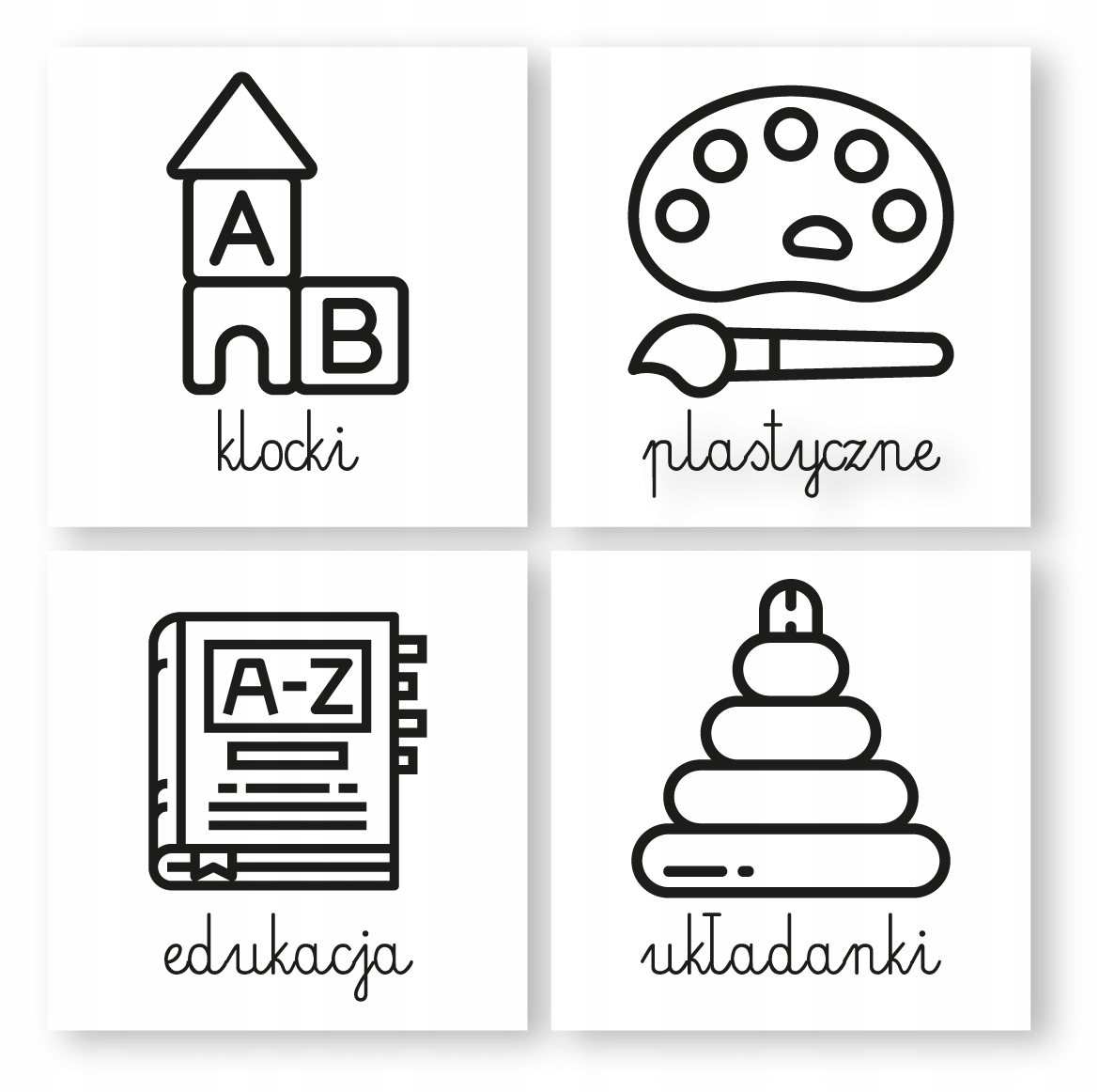 

naklejki zabawki na Ikea Trofast czarno-białe36szt