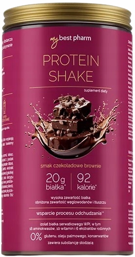 MyBestPharm ProteinSHAKE příchuť čokoládové brownie 450g Energie Hmotnost Bílkoviny