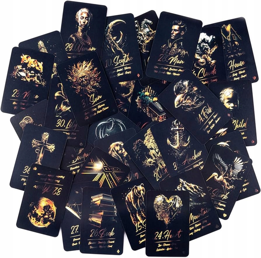 KARTY DO GRY TAROTA GOLDEN DEEP 36 LENORMAND CARDS ORACLE Wiek gracza 12-14 lat 15-18 lat 18+