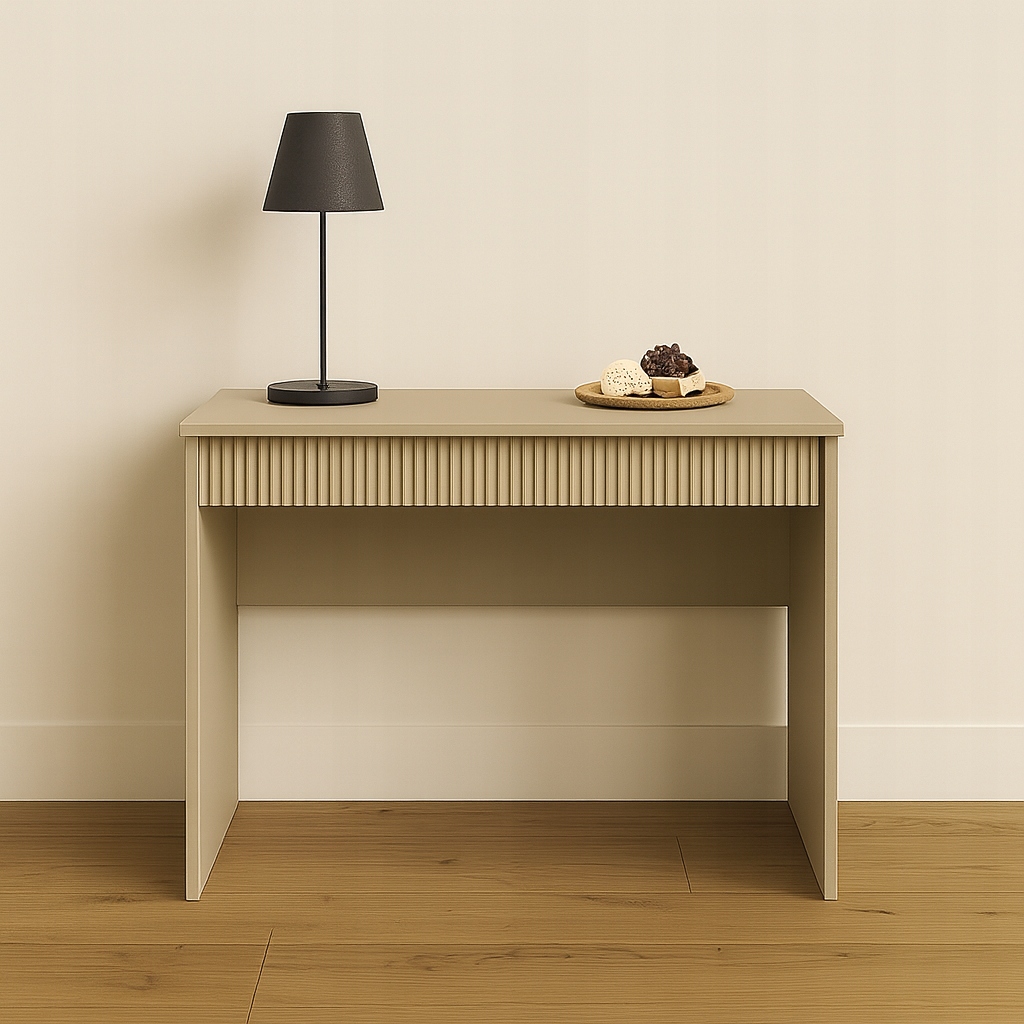 Písací stôl s zásuvkou/toaletka ryhovaný 80 x 50 x 77 cm kašmír