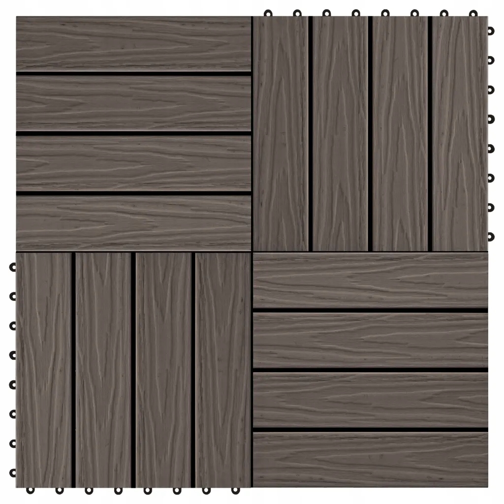 Płytki tarasowe tłoczone, WPC, 11 szt, 30x30cm, 1m