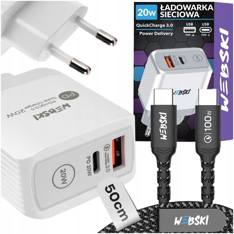 

Szybka Ładowarka Sieciowa Do Telefonu Kabel Usb