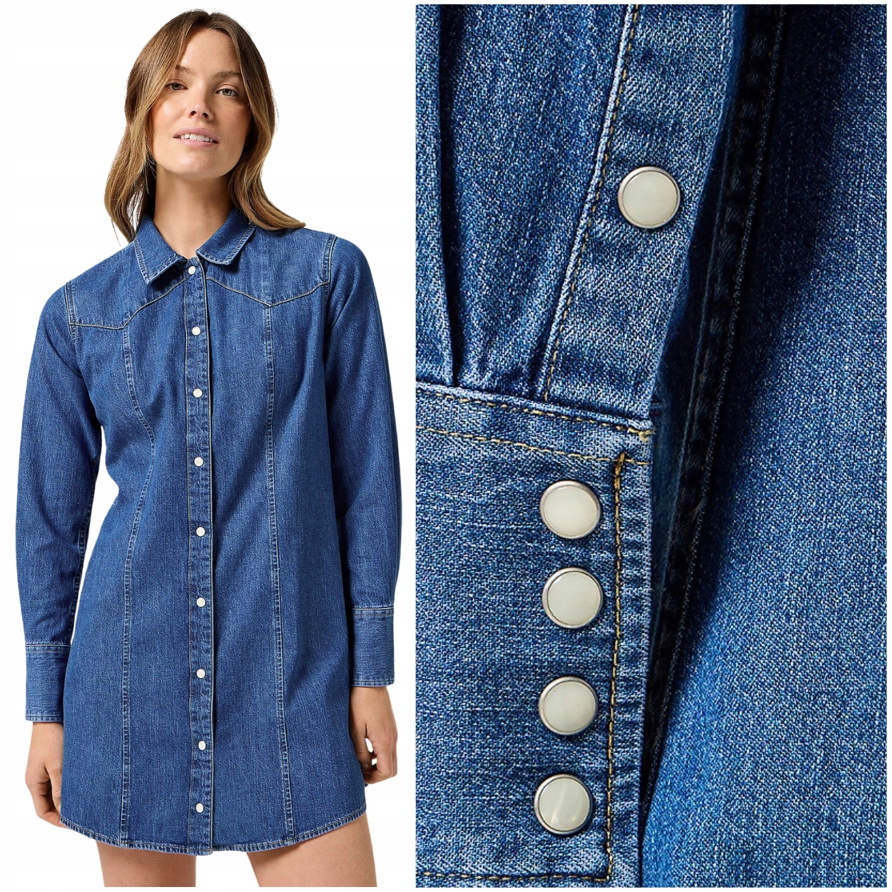 Wrangler Regular Denim Dress Petrified krátká šaty džínová košile S