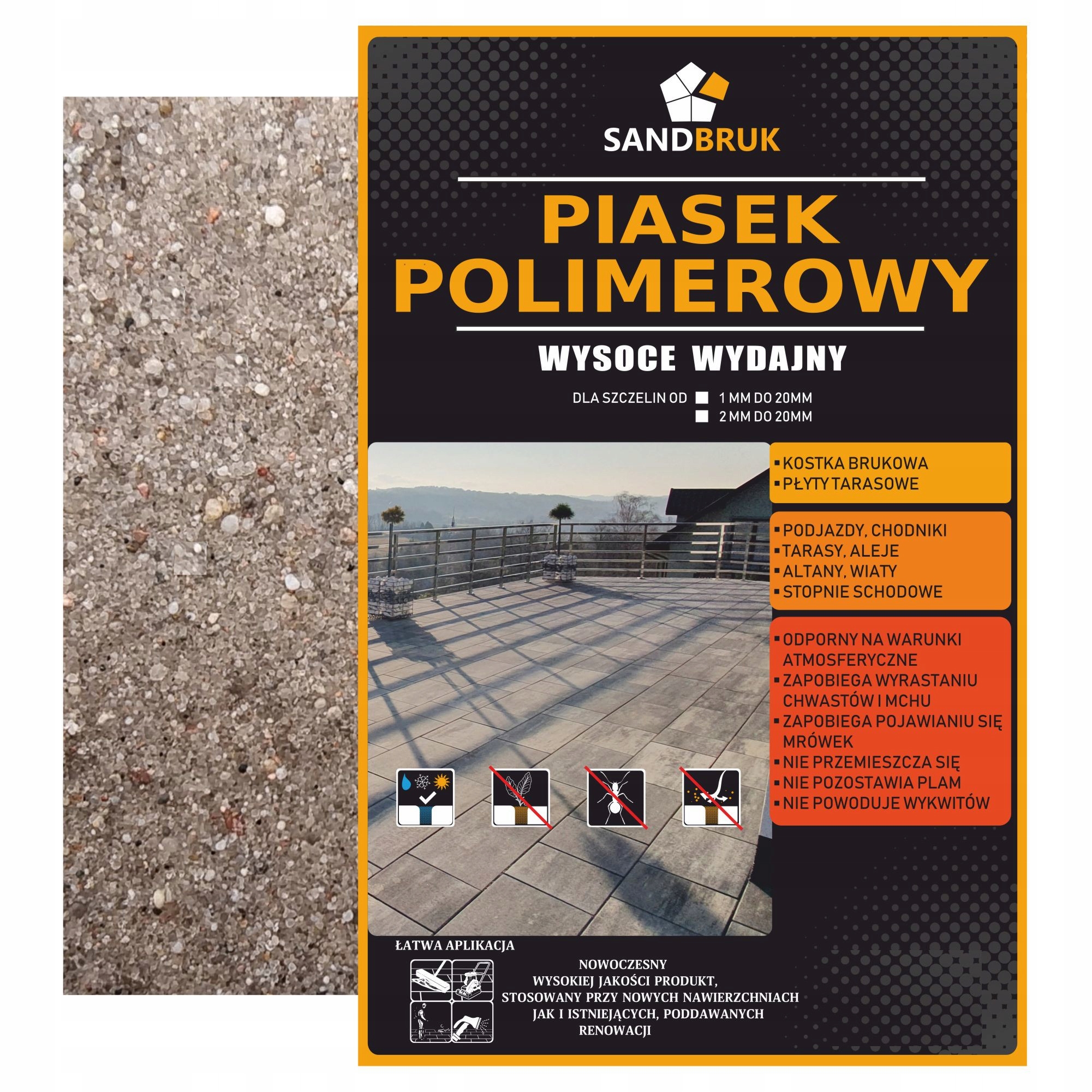 Piasek Polimerowy Sandbruk Fuga Do Kostki Brukowej Beżowy 10 kg