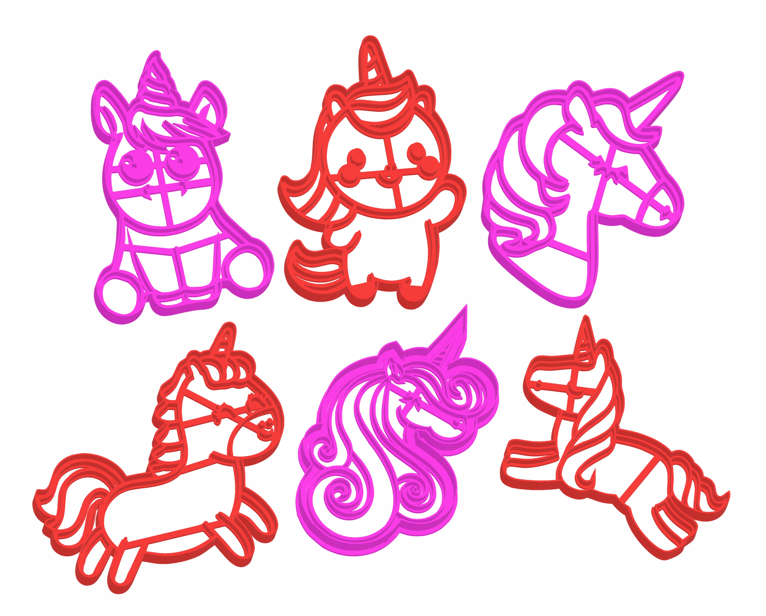 

6x foremki ciastek wykrawacze jednorożce zestaw