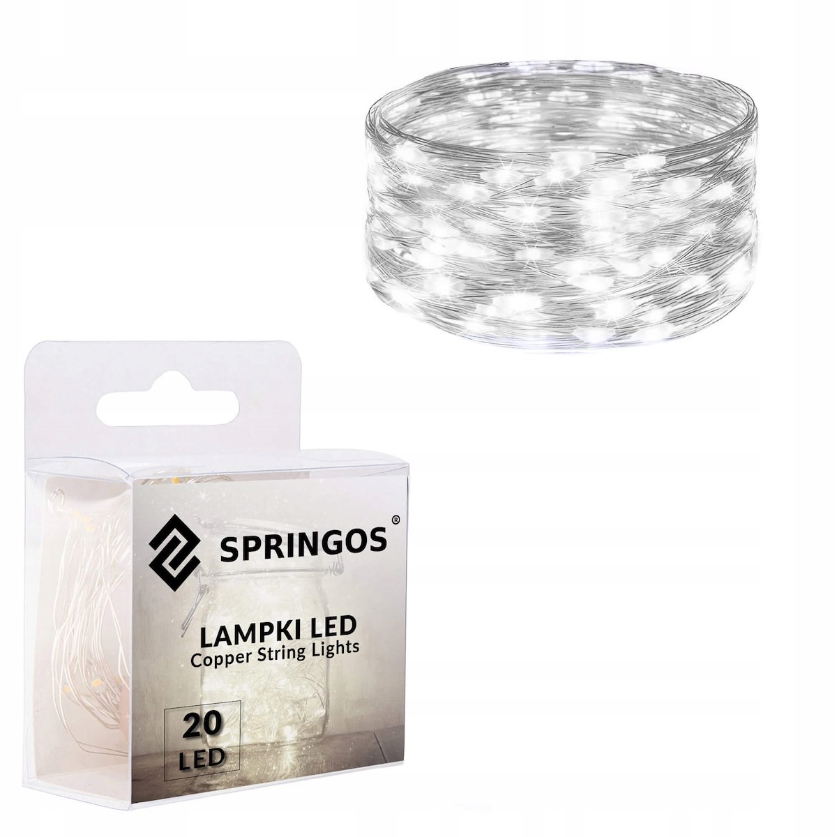 

Lampki Druciki 20 Led Na Baterie Białe Zimne 20L