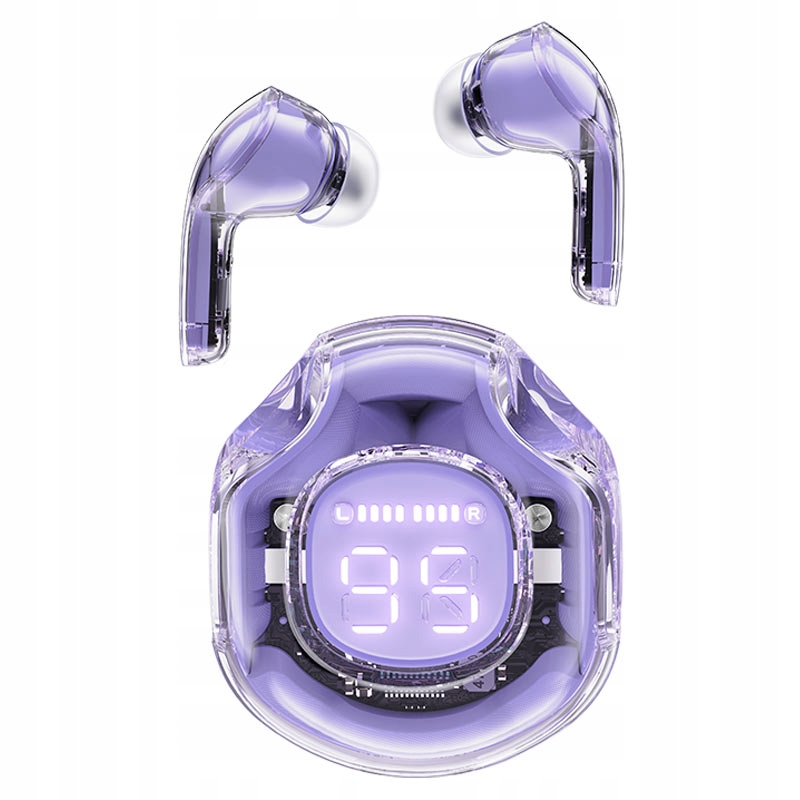 Bezdrátová sluchátka s pouzdro T8 Bluetooth Tws fialová