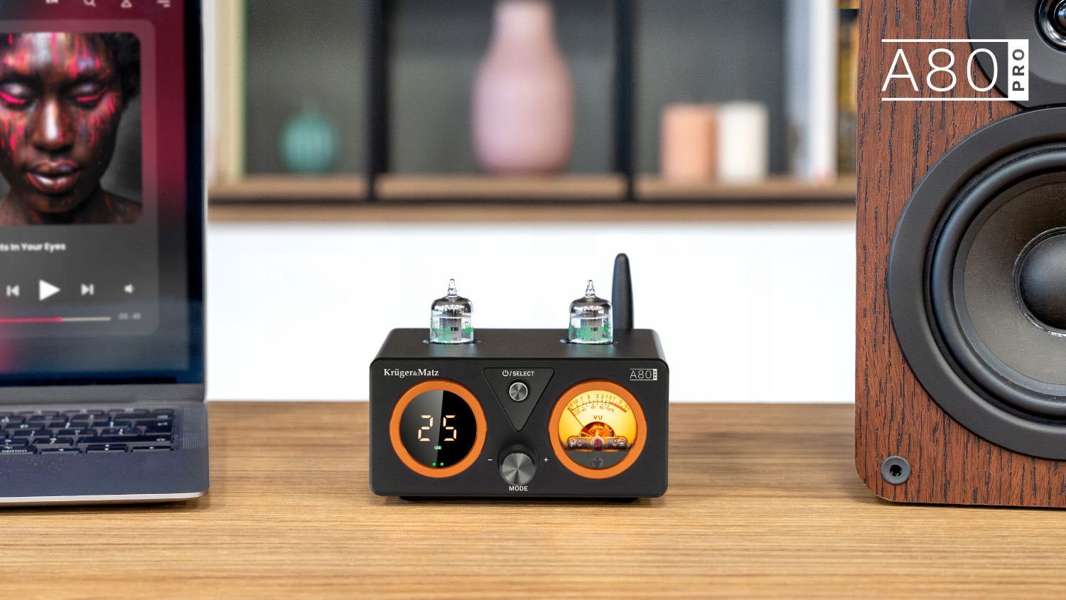 WZMACNIACZ LAMPOWY STEREO MAŁY MOCNY 2 X 100W BT 5.1 KRUGER MATZ A80 PRO Liczba kanałów 2