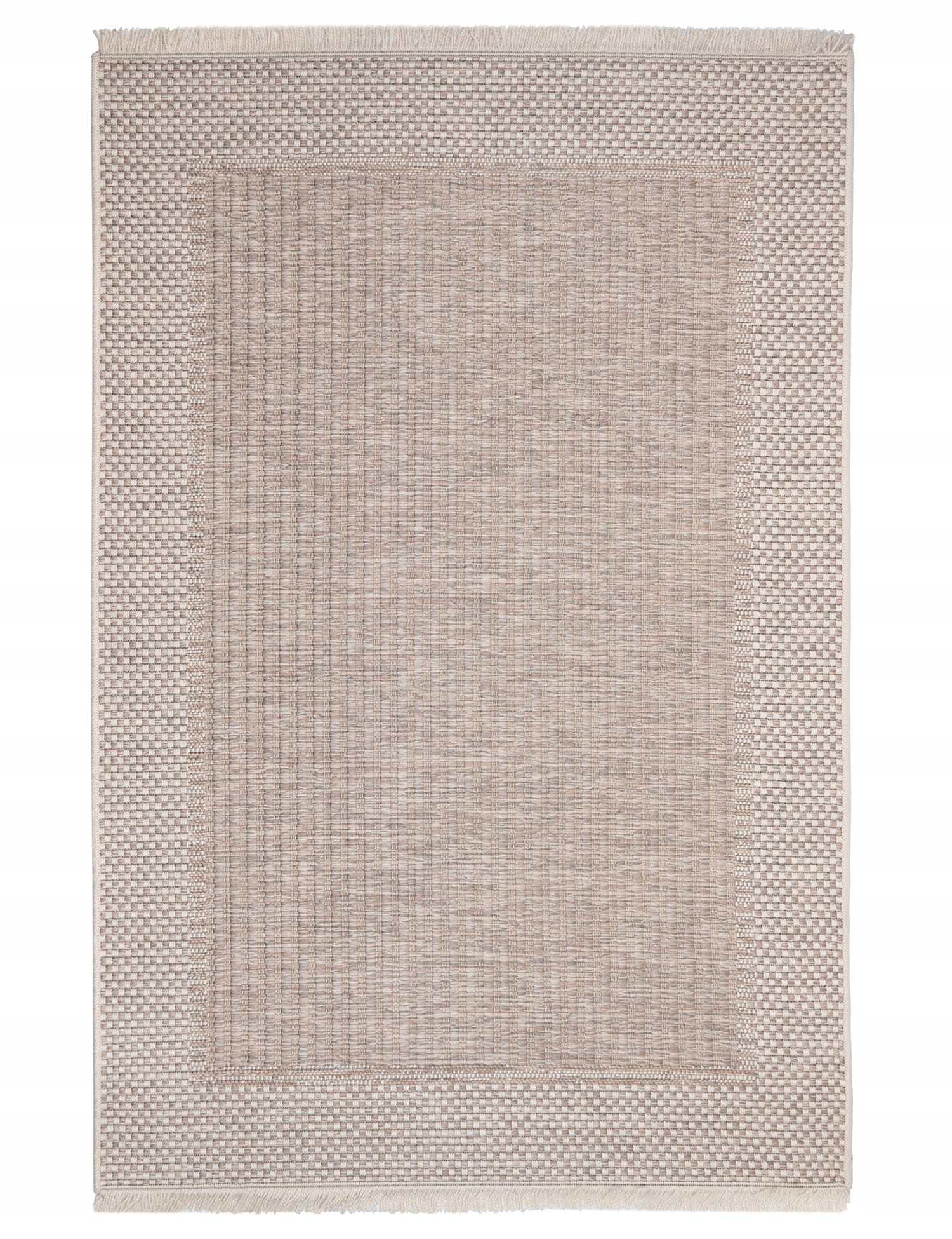 Boho koberec s strapcami Oria 200x280 cm Rámček Béžový