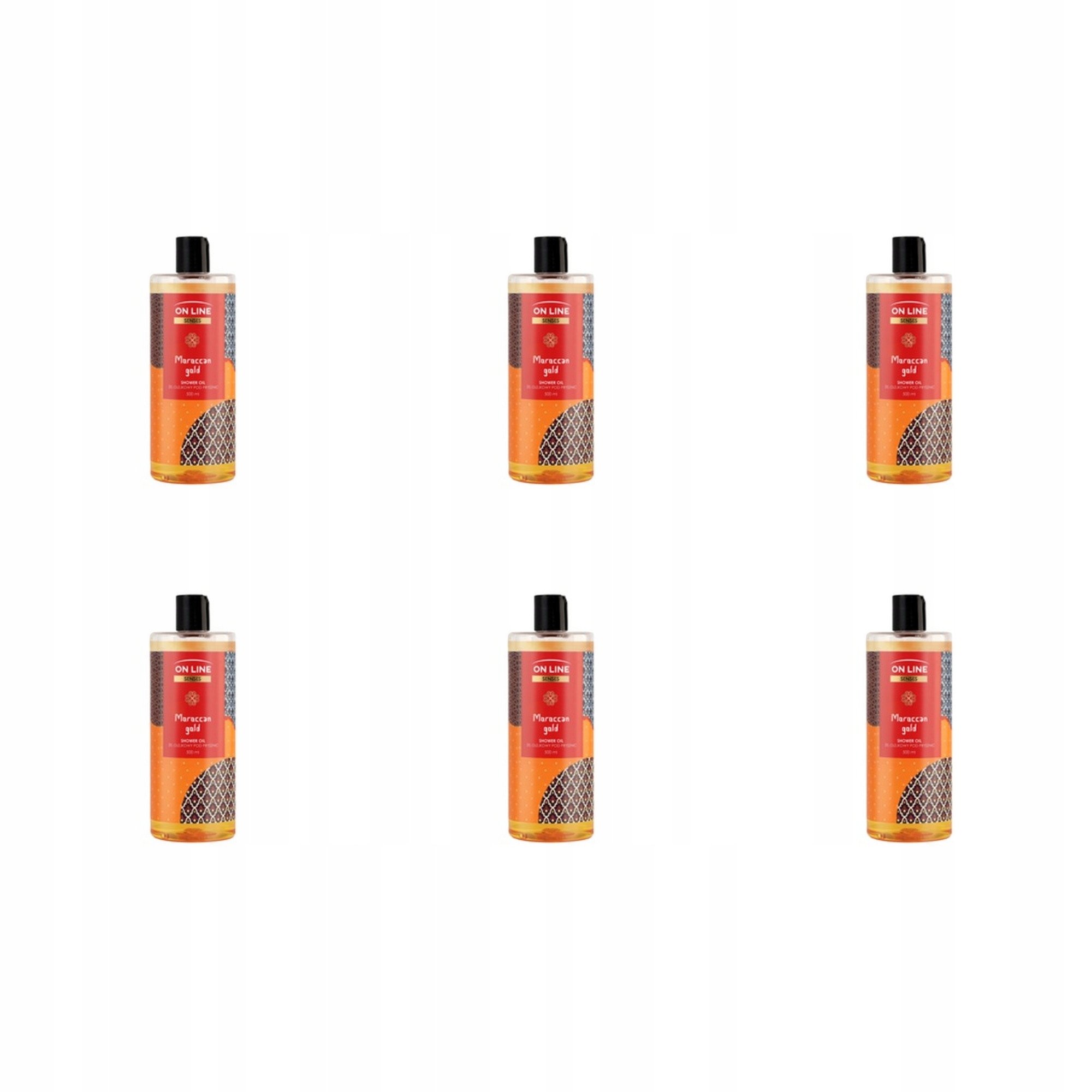 6x On Line olejkowy Senses żel pod prysznic Moroccan Gold