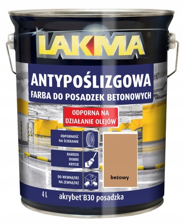 Akrybet B30 Beton Lakma beżowy 4 L