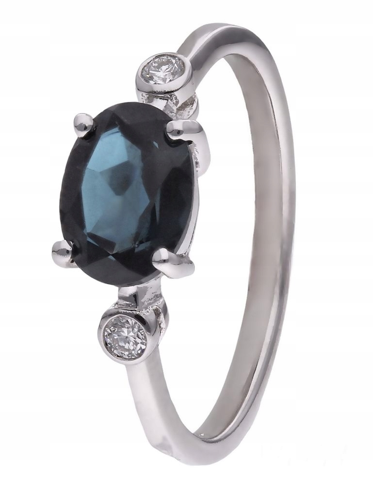 Prstýnek Ag 925 Topaz a diamant CVD-3338-R-TLB vel. 17