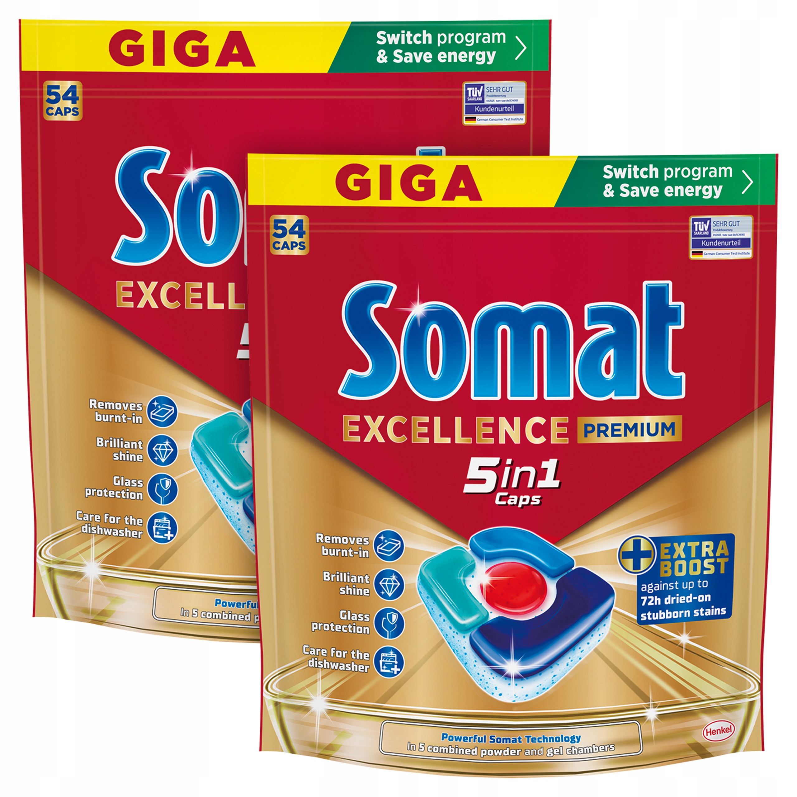 Somat Tabs Excellence 5v1 Kapsle do myčky nádobí 54 ks x2