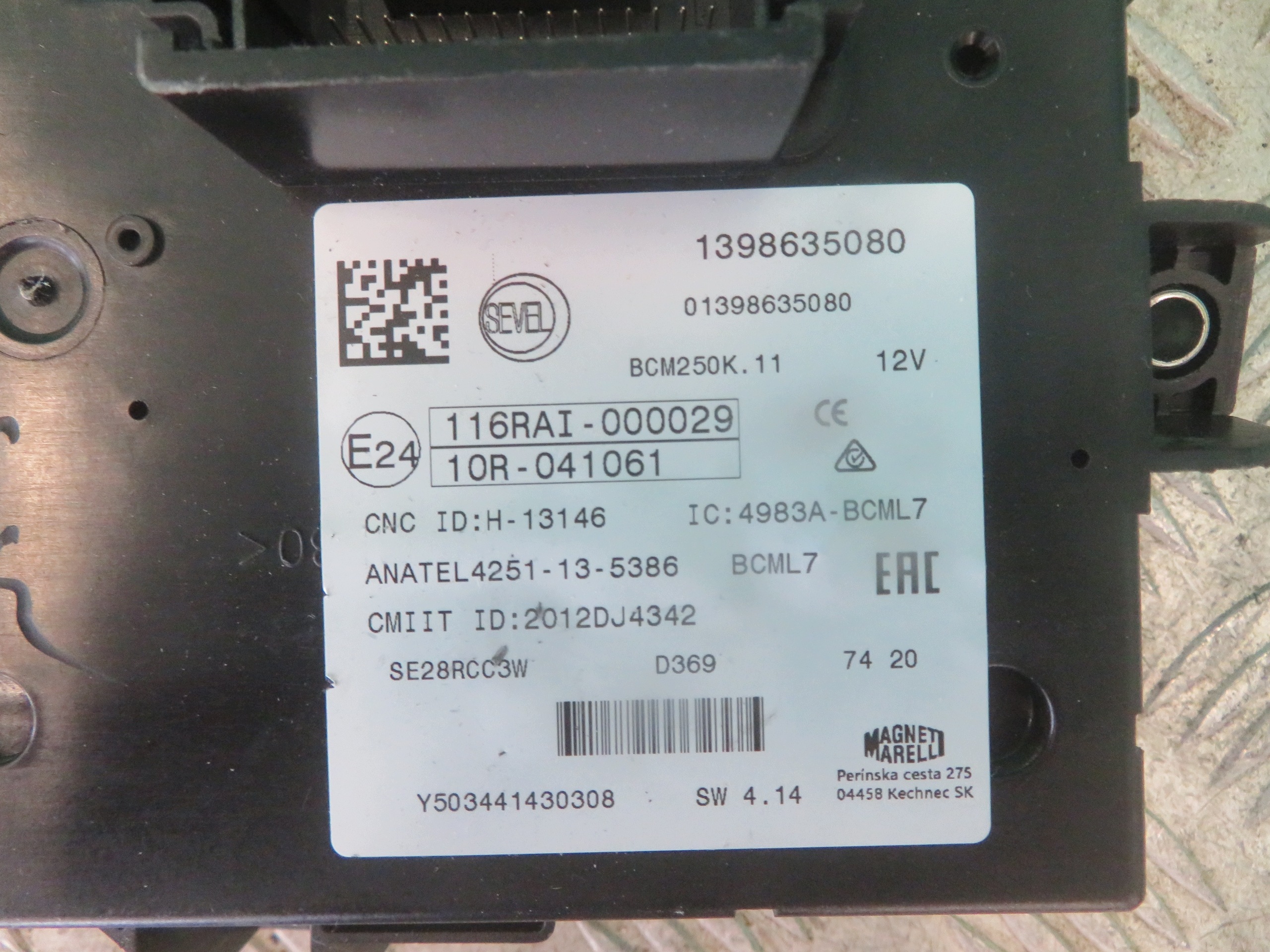 modulo BCM DUCATO BOXER JUMPER 2.3 20R 1398635080