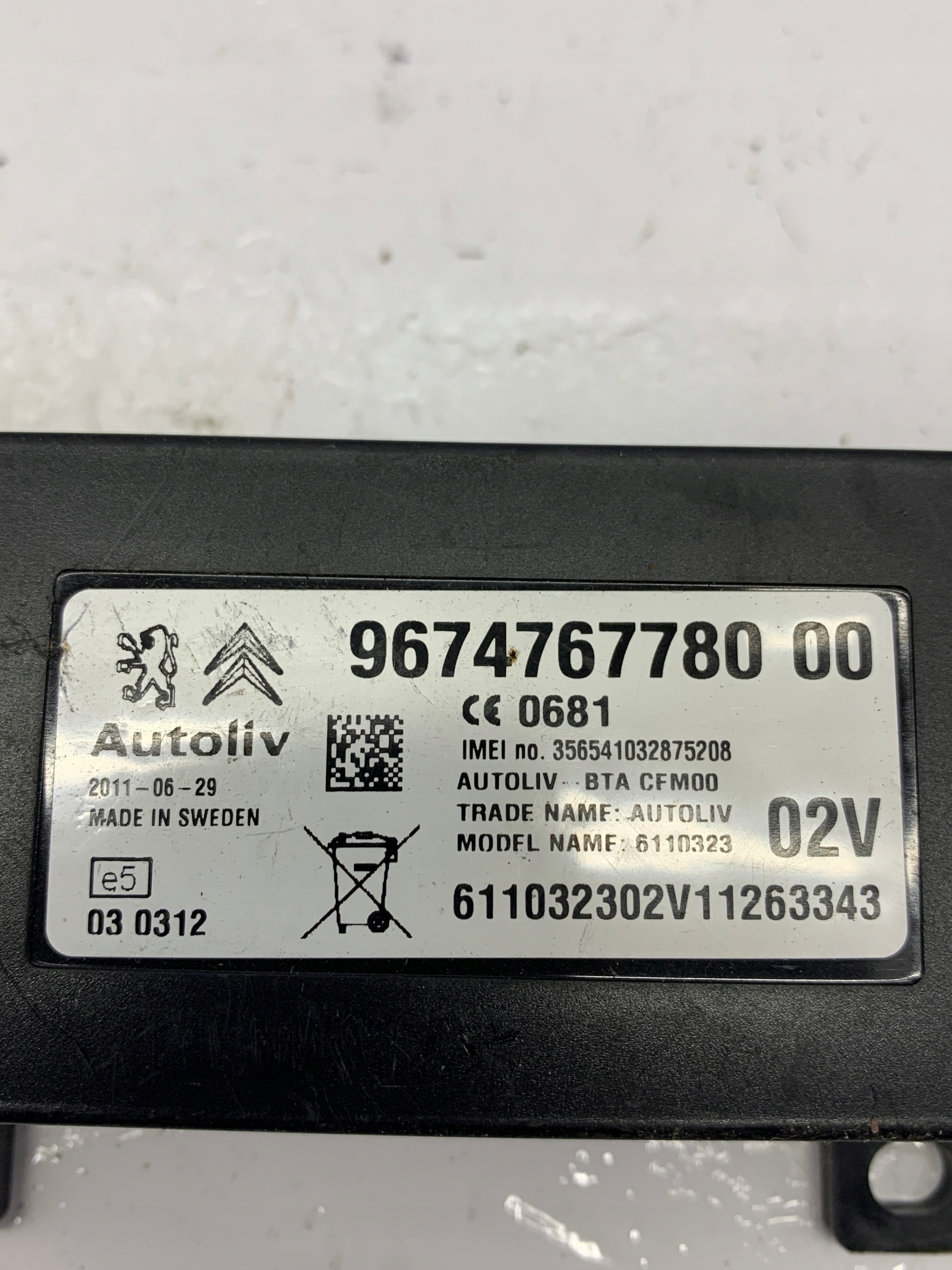 module control unit BLUETOOTH 9674767780 CITROEN PEUGEOT