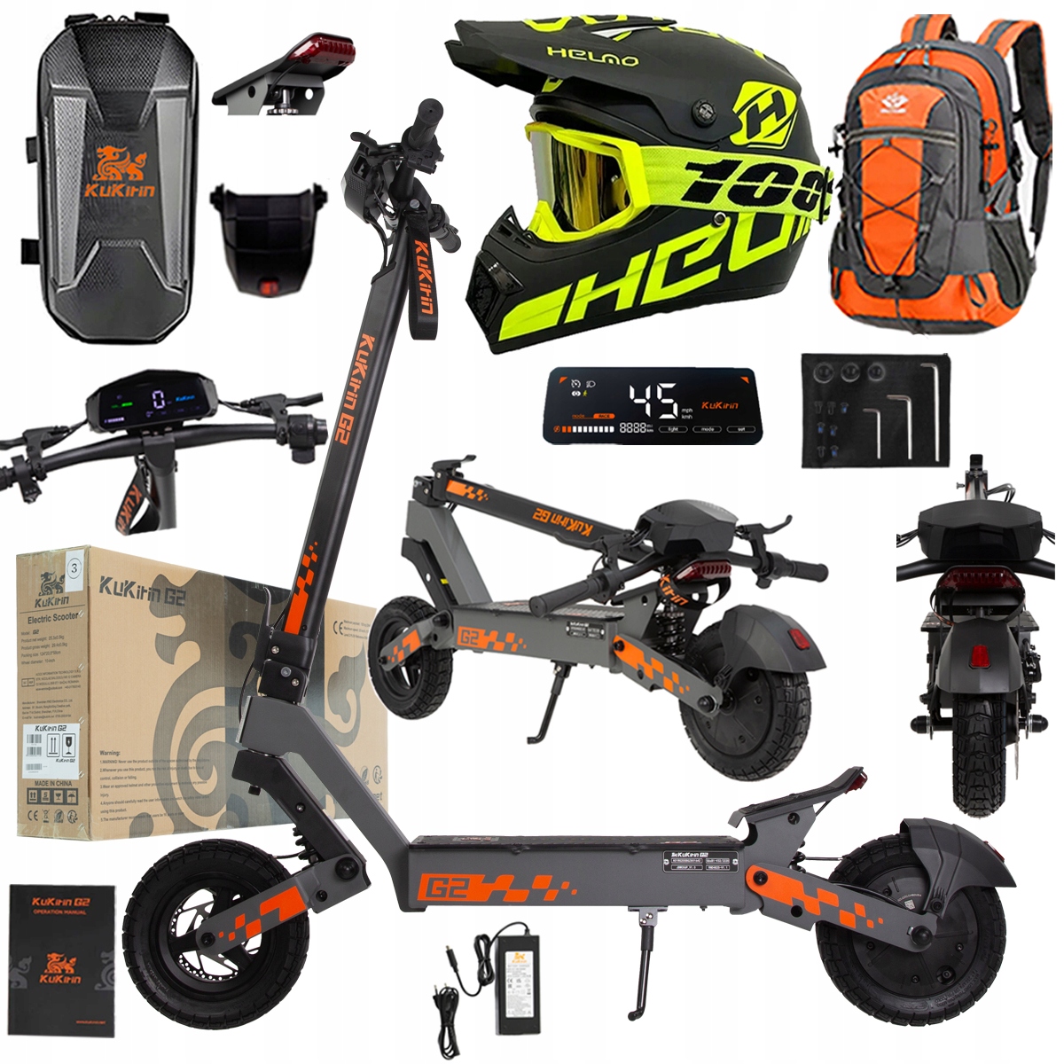 Kukirin G2 2026 Nové skládací elektrické vozidlo 1200W 45KM/H 15Ah 48V 10"