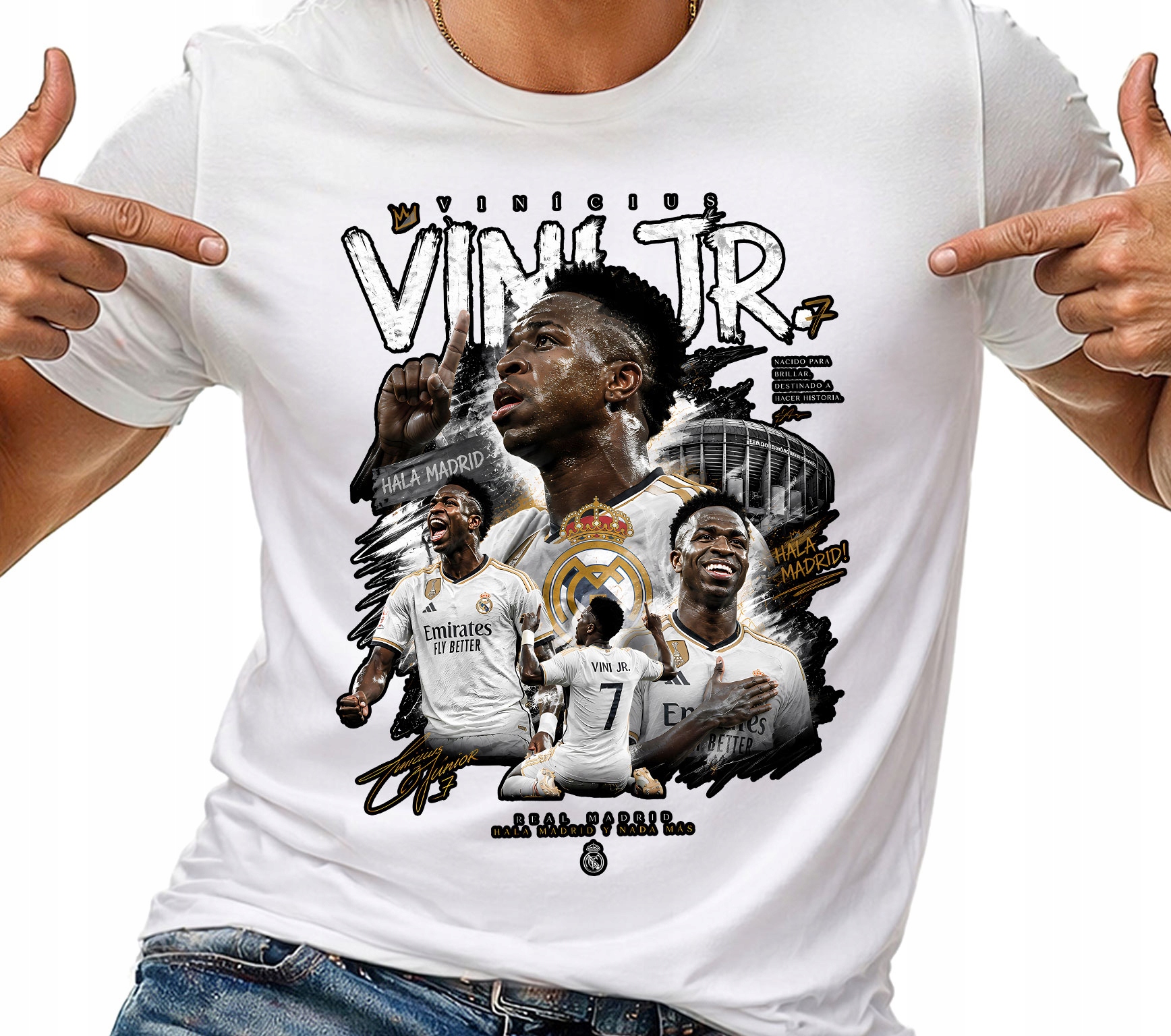 Tričko Tričko Pánské Vinicius Junior Fotbal Dárek Pro Fanouška L