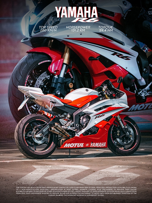 Plakat motocykl Yamaha R6 format A3