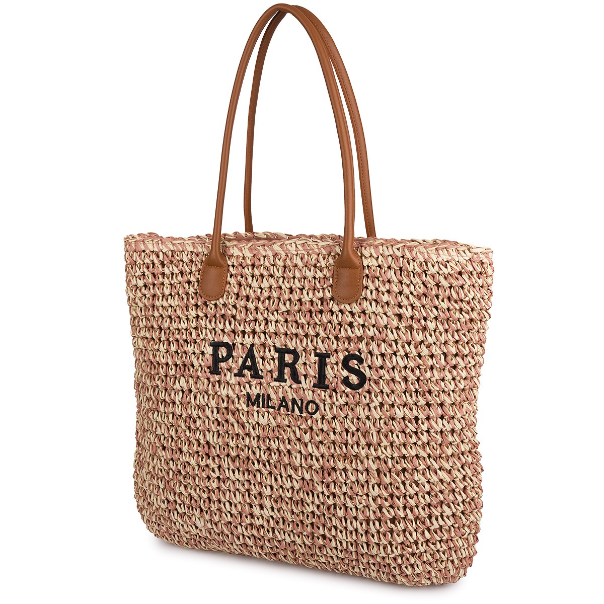 Velká plážová taška na léto přes rameno, pevná taška s pleteninou