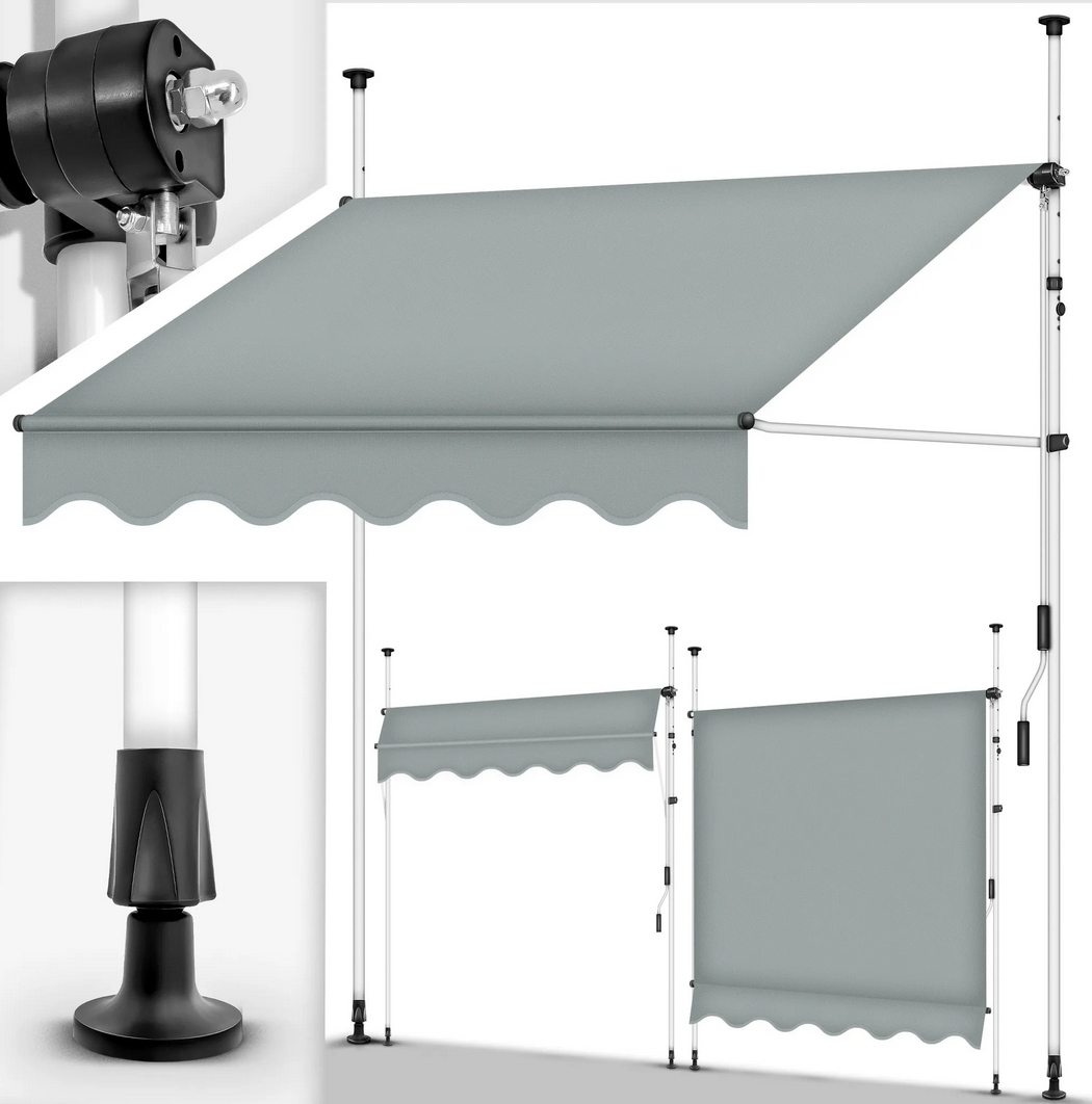 MARKIZA BALKONOWA JASNO SZARA 200cm tillvex