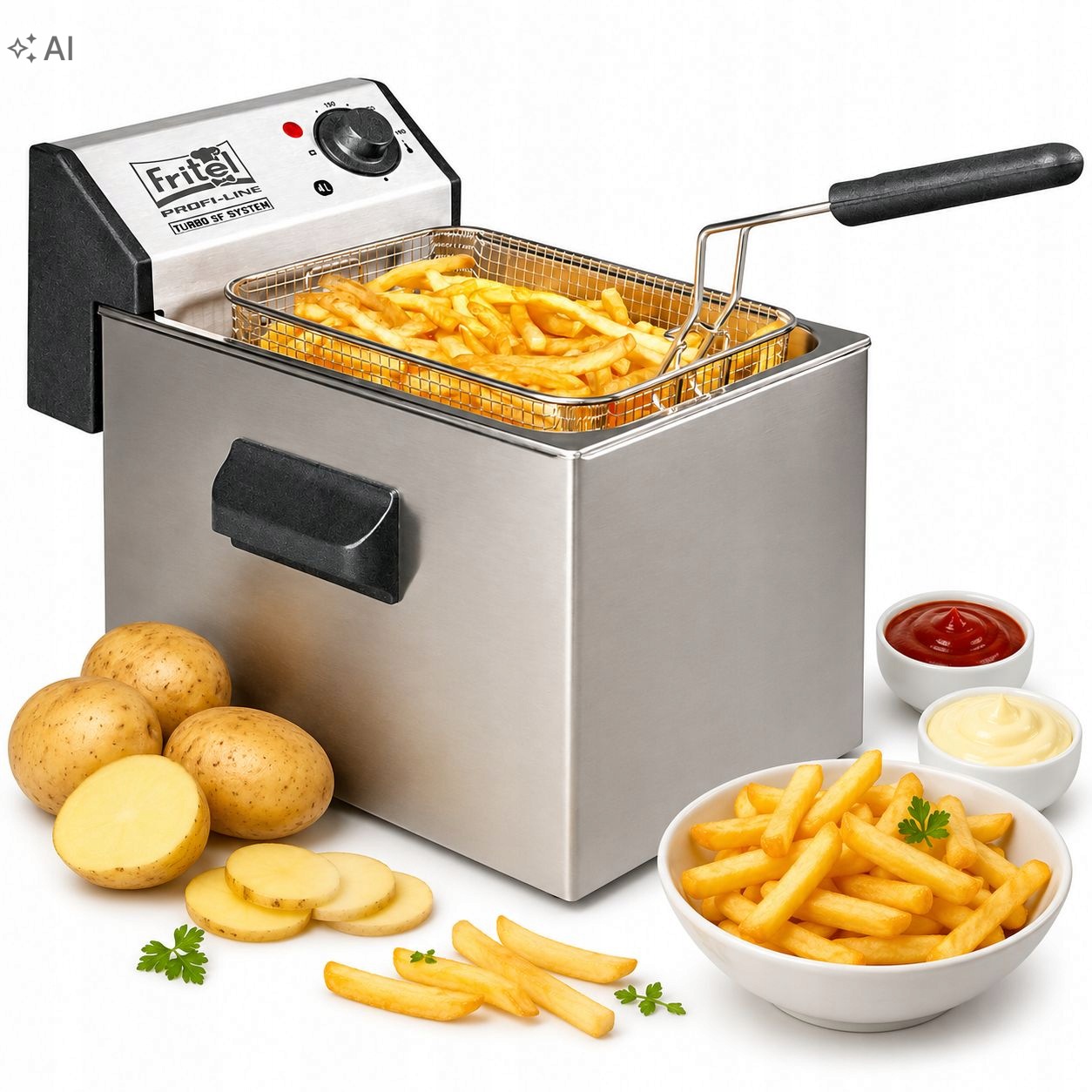 Tradiční fritéza Fritel Profi 3355 3200W 4L na smažení hranolků
