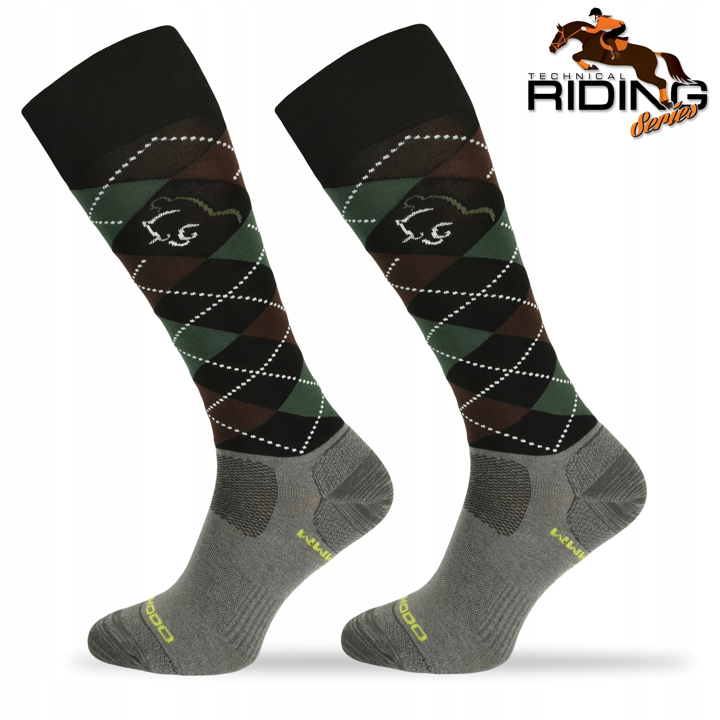 Skarpety do jazdy konnej SPJF w romby - mikrofibra Kod producenta SPJF