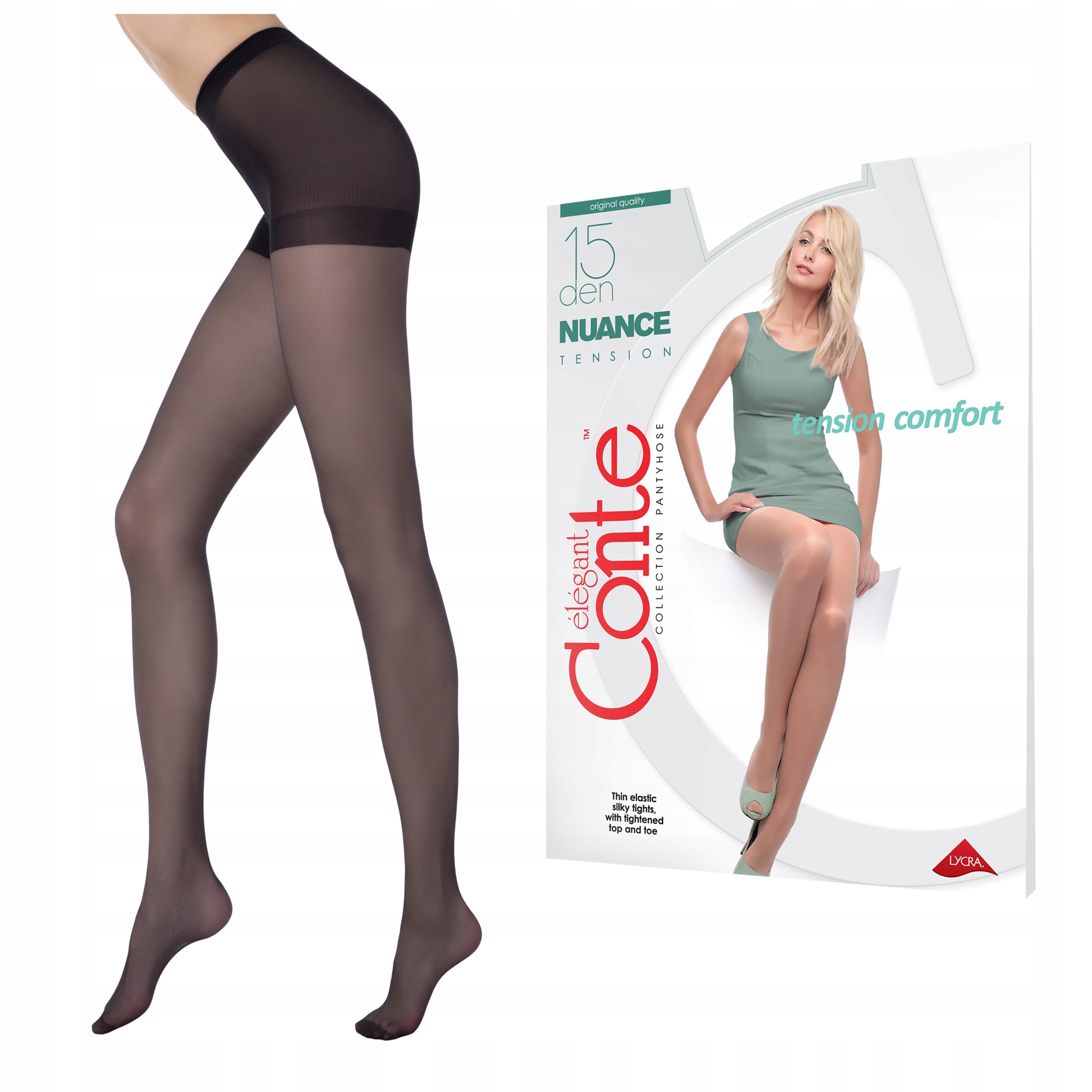 

Rajstopy Lycra Conte Nuance 15 den Nero 2 matowe