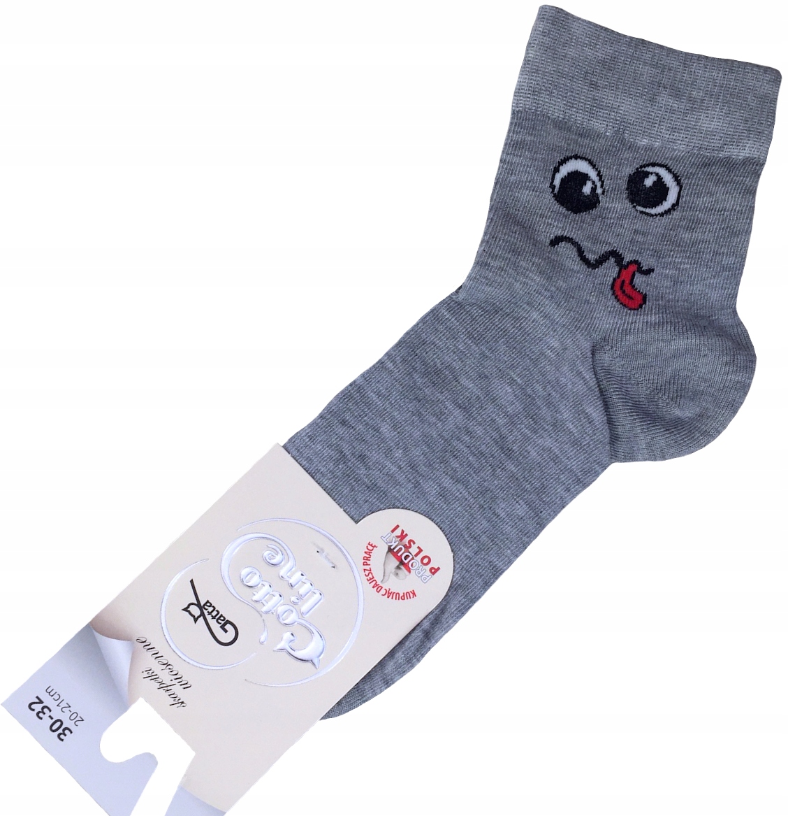 

Skarpetki 30/32 20-21 cm szare z buźką Gatta