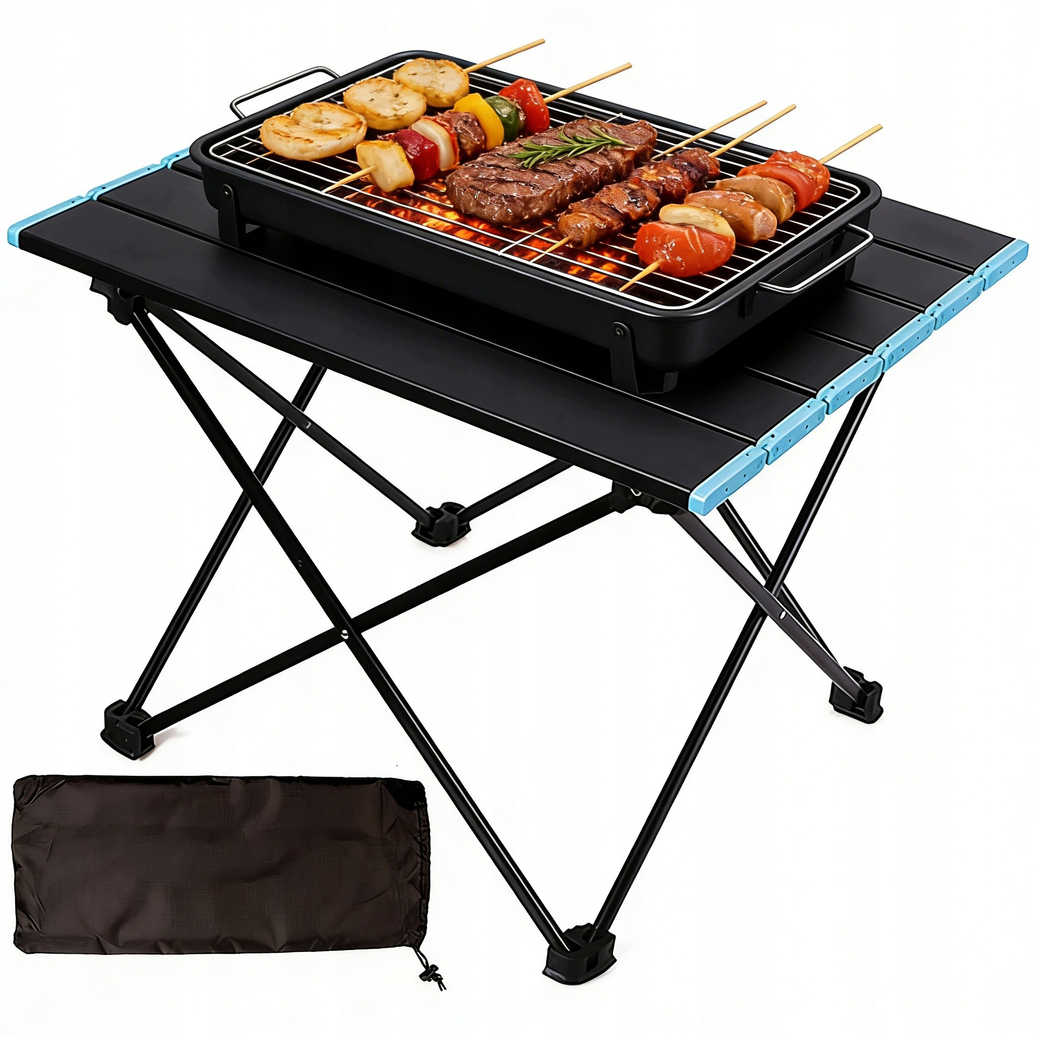 Stół Piknikowy Składany Wodoodporny Aluminiowy Na Kemping Grill Wędkowanie