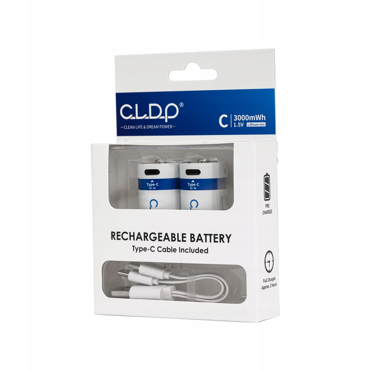 Akumulator Bateria CLPD C/R14 1.5V Li-ion USB-C 3000 mWh