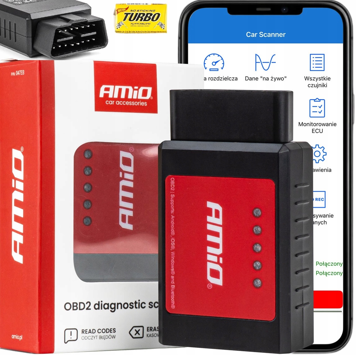 Skaner tester interfejs diagnostyczny ELM327 OBD2 Bt XL kasowanie błędu aut