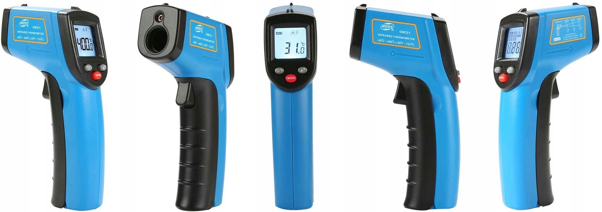 PIROMETR TERMOMETR LASEROWY BEZDOTYKOWY NA POCZERWIEŃ EMISYJNOŚĆ -50+400°C EAN (GTIN) 5904890520202