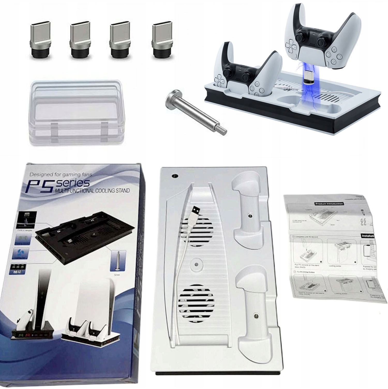 Podstawka Chłodząca Podwójna Stacja Ładująca Podstawka Do PS5