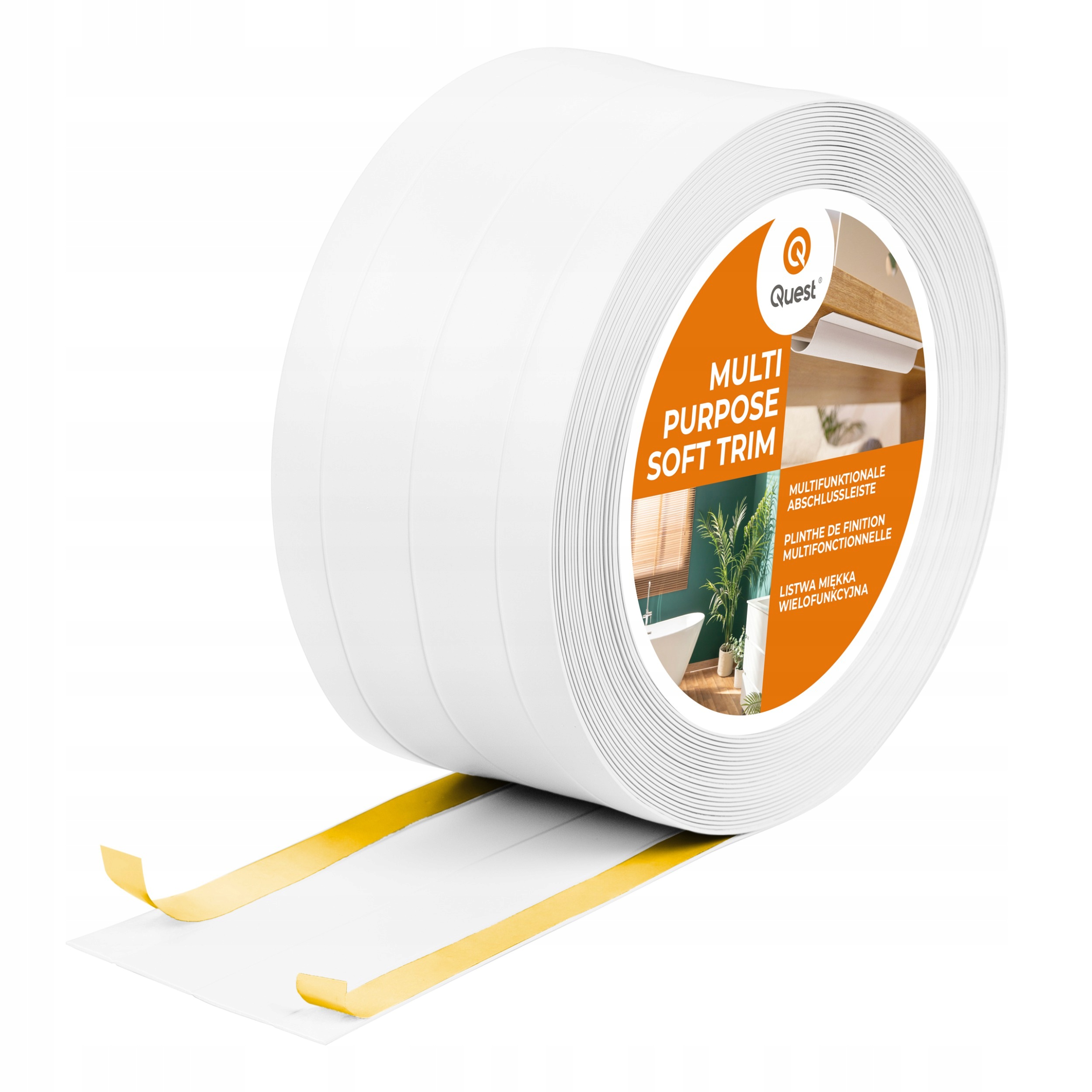 Multifunkčná Pvc lišta 4v1 samolepiaca, biela 15 m 120 mm, W3