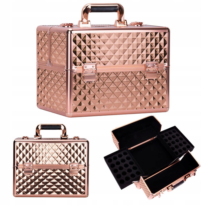 KUFEREK NA KOSMETYKI LAKIERY LAMPĘ ORGANIZER KOSMETYCZNY XL