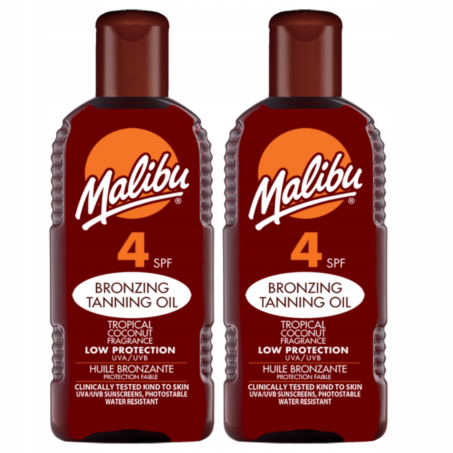 Malibu Tanning Oil Olej na opalování SPF4 200 Ml x2 ks