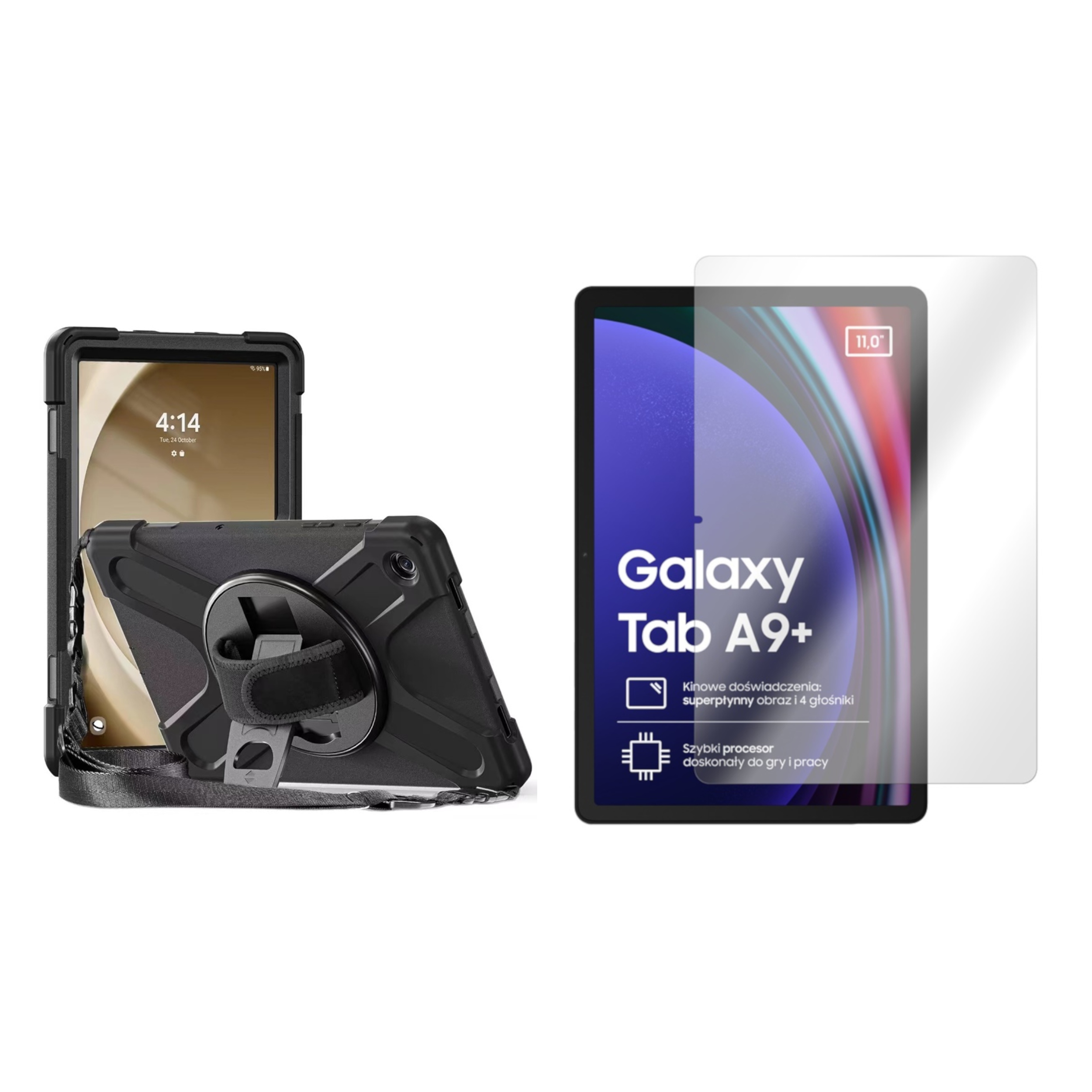 Etui do Samsung Galaxy Tab A9+ A9 Plus A11+ A11 Plus Solid 360 Case i Szkło